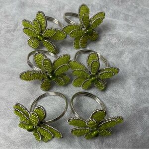 Green Beaded Flower napkin ring